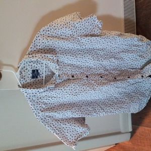 Men's white floral button up